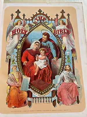 1800's Large Holy Bible Latin Vulgate D J Sadler Co Leather Cover Ronan Family • $221.62