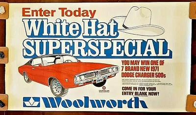 Original 1971 Dodge Charger Dealership Contest Showroom Display Poster MOPAR NOS • $149.95