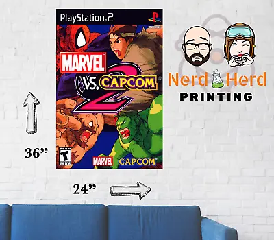 Marvel Vs Capcom 2 PS2 Box Art Poster Multiple Sizes 11x17-24x36 • $22.99