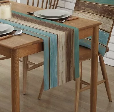 Farmhouse Table Runners 13x110inch Rustic Teal Table Runner For Kitchen Dining. • $9.75