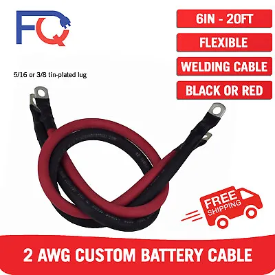 $10.50 • Buy 2 AWG Gauge Custom Battery Cable Copper Car Solar Power Wire Inverter RV Welding