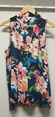 SPENSE Blue & Pink Floral Tunic Blouse - XL - Sleeveless • $8.95