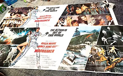 Orig. 1979 Moonraker 4 Banner Posters 20 X60  Set Roger Moore James Bond Goozee • $300