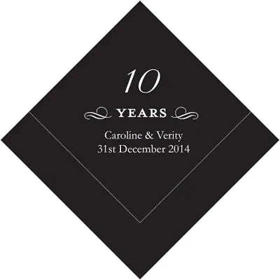 100 Printed 10th Anniversary Birthday Luncheon Napkins • £70.41