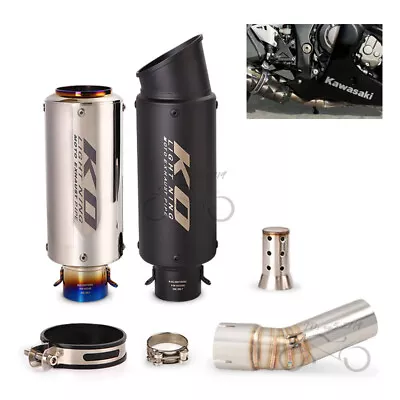 For Kawasaki Ninja ZX10R 2009-2020 Modified Exhaust Mid Pipe Black Muffler Tips • $109.15