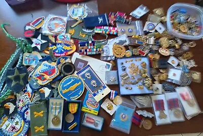 Huge Military Lot Ww2 Wwii To Modern Marine Medals Buttons Patches Insignia More • $52.28