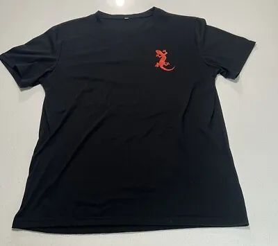 Men’s T Shirt Black Size Medium Orange Gecko Print Super Soft Tee • $3.60