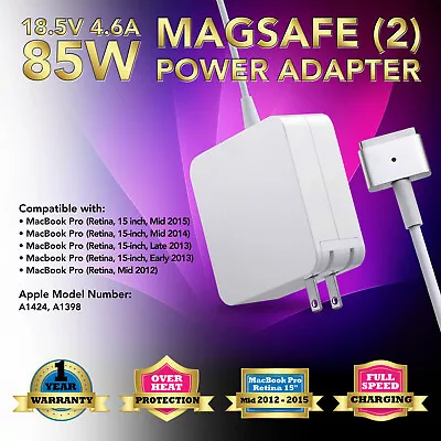 85W CHARGER ADAPTER For APPLE MACBOOK PRO RETINA 15  Mid 2012-Mid 2015 • $15.85