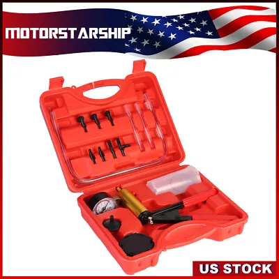 Set Hand Held Vacuum Pressure Pump Tester Brake Fluid Bleeder Bleeding Tool New • $16.89