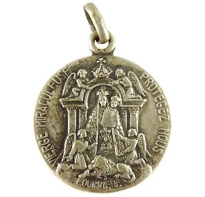 Fourviere Shrine Miraculous Virgin Mary Vintage Medal Pendant Vierge Miraculeuse • $33.75