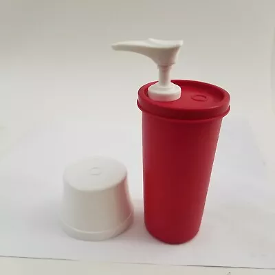 TUPPERWARE Red Ketchup Pump Dispensers 1329 & 870 Vintage • $16.99