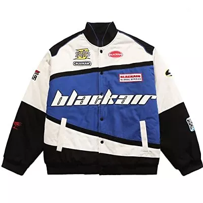  Men's Motorcycle Jacket Blackair Moto Varsity Baseball Jacket Medium B1-blue • $132.08