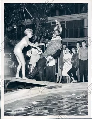 1962 Bradenton Florida Miss Universe Marlene Schmidt At Festival Press Photo • $15