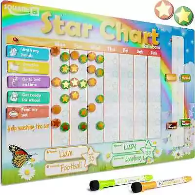 Magnetic Reward Chart With Golden Stars Marker Pens & Activity Magnet • £46.78