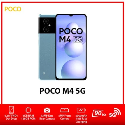 $399 • Buy (New&Unlocked) Xiaomi POCO M4 5G Dual SIM Android Mobile Phone – Blue/6GB+128GB