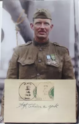 Alvin C. York World War I Medal Of Honor Recipient Hero In France Autograph • $495