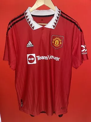 Manchester United Adidas Official 2022 Home Football Shirt Player Version Mens L • £13.50