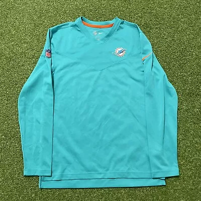 Miami Dolphins Nike NFL On Field Dri Fit Long Sleeve Pullover Medium M Sideline • $39.99