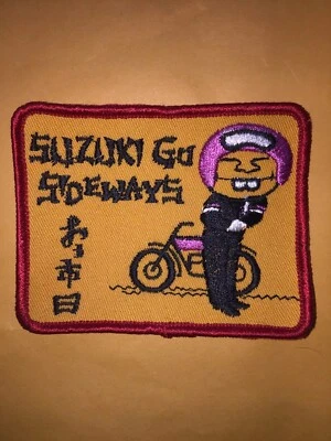 $4.50 • Buy Vintage Women Suzuki Motorcycle Patch, Pink Suzuki Go Sideways Patch