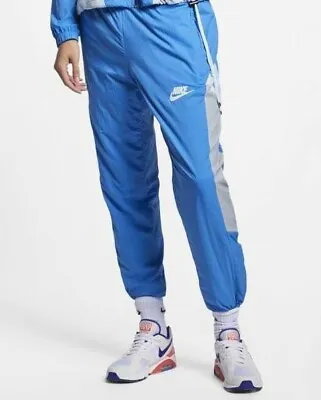 NIKE Men's Sportswear Re Issue Woven Tracksuit Pants Joggers Bottoms LARGE Blue • £29.99
