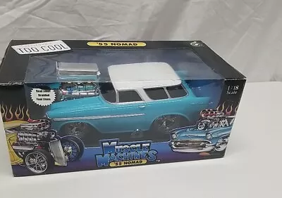 Vintage 55 Nomad Belair Muscle Machines 1:18 Scale ( Aqua - Light Blue ) Nice • $60