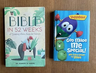 Devotionals The Bible In 52 Weeks For Women Kimberly Moore Boys Veggie Tales 365 • $8