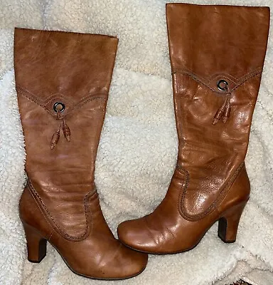 Italian Leather Women's Gorgeous Knee High Dress Boot Brown Us Sz 10 Eu 41 Nice! • $39.99