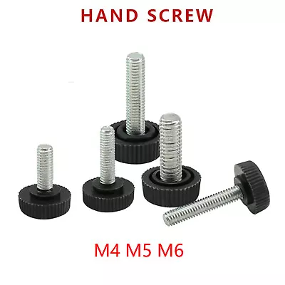 M4 M5 M6 Black Plastic Round Head Thumb Screws Computer Case Hand Grip Knob Bolt • £3.47