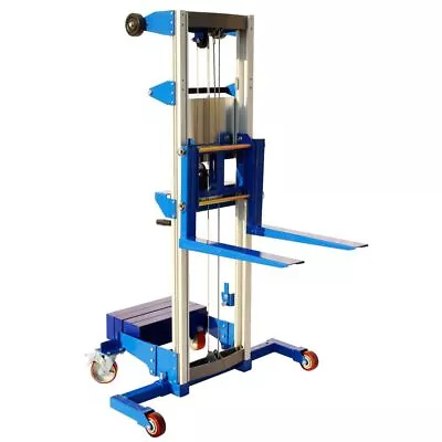 Manual Winch Stacker Material Lift 11ft 8in Fork Heavy Duty Pallet Hand Truck • $1359.99