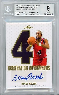 2011 Leaf Legends Of Sport HOF Moses Malone 4/4 BGS 9 Auto 10 Pop 1 • $199