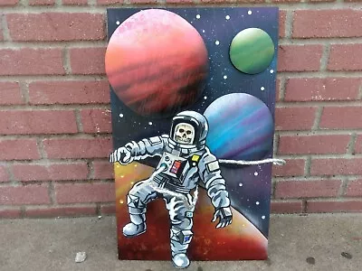 Original 3D Painting/sculpture Space Galaxy Skull Planets NASA Tattoo • $99.99