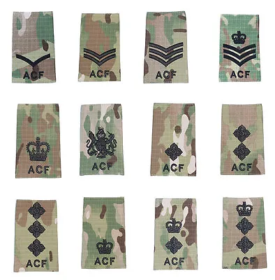 All Ranks Black On Multicam / MTP ACF Rank Slide ( Cadets Army Cadet Force • £2.50
