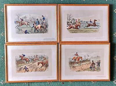 Antique Horse Racing Prints 'THE TUMBLETOWN STEEPLE CHASE' X 4 #1378 + FRAMES • £0.99