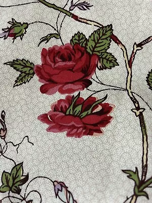 LAURA ASHLEY FABRIC 29” By 48” RAMBLING RECTOR Roses Sample Remnant • $17.98