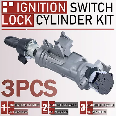 For VW Golf  Audi A3 Ignition Bareel Lock Cylinder Switch Set & Key 1K0905851B • $24.99