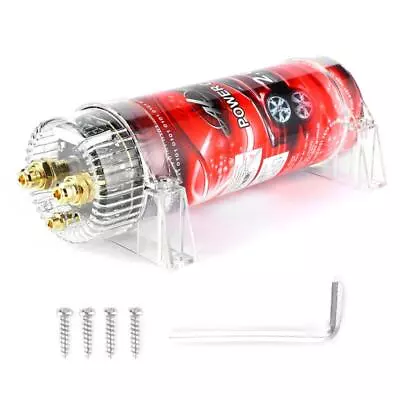 2 Farad Car Power Capacitor Amplifier Regulator Red LED For Audio System • £46.28