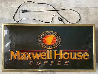 Vintage Sign Maxwell House Coffee Light Box WORKING Illuminated 13x26in • $649.99