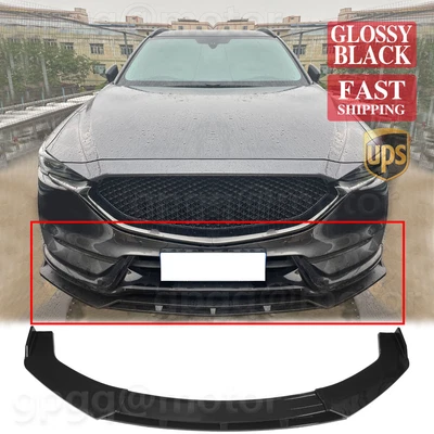 $59.99 • Buy Glossy Black For Mazda CX-5 Sport 2018-21 Double Deck Front Bumper Lip Splitter