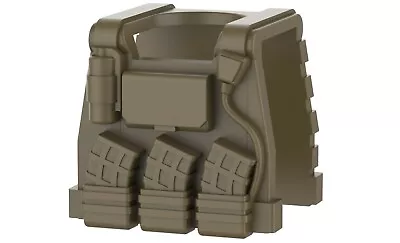 Dark Tan E1 Tactical Army Vest Compatible With Toy Brick Minifigures SWAT • $1.67