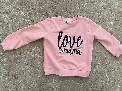 PatPat Sweatshirt “Love My Mama” Size 4-5 Years Pink NWT • £9.99