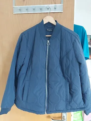Womans Jacket Size 16 Blue Quilted By Bonmarche Pockets Vgc • £3