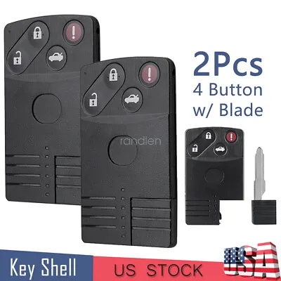 2 Remote Smart Key Card Fob Shell Case 4B For MAZDA 5 6 CX-7 CX-9 RX8 MX-5 Miata • $16.39