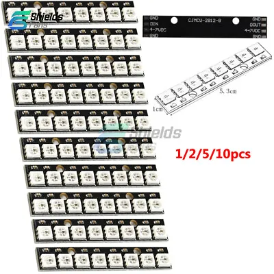 1-10PCS WS2812 5050 8-Bit RGB LED Lamp Panel Black Board LED Module For Arduino • $5.62