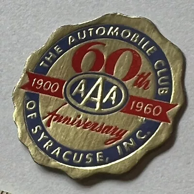 1960 Aaa 60th Anniversary Automobile Club Of Syracuse Decal Adhesive Sticker • $107.66