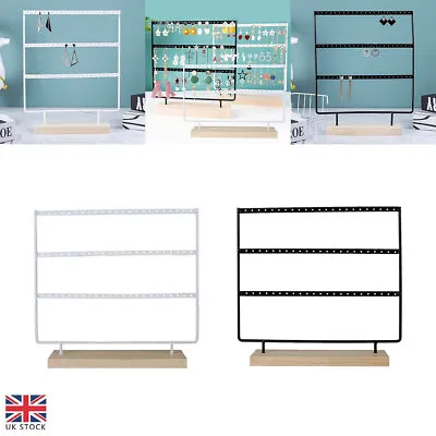 Earring Hanging 66 Holes Rack Jewelry Display Organizer Metal Stand Holder New • £10.08