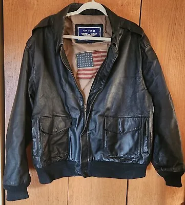 Air Force Airborne Military Bomber Pilot Men Leather Jacket Coat Biker ClassicXL • $85