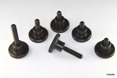 Knurled Thumb Screws Black Stainless Steel Hand Grip Knob Bolts High Type Black • £6.59