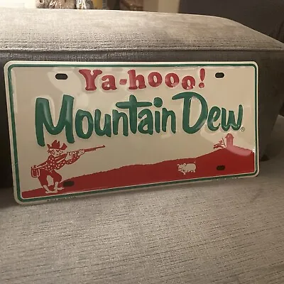 Original 1968 Mountain Dew License Plate Sign TAC Certified # 043805 • $995
