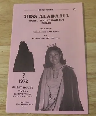 1972 Miss World USA - Miss Alabama World Beauty Pageant Finals Programme • $16.25