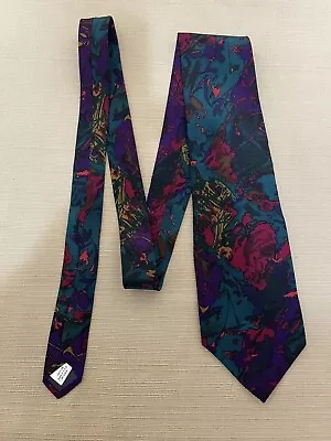 Miles Davis Silk Neck Tie Men Jazzy Multicolor Jazz  53” X 3-3/4” Trumpet Music • $12.59